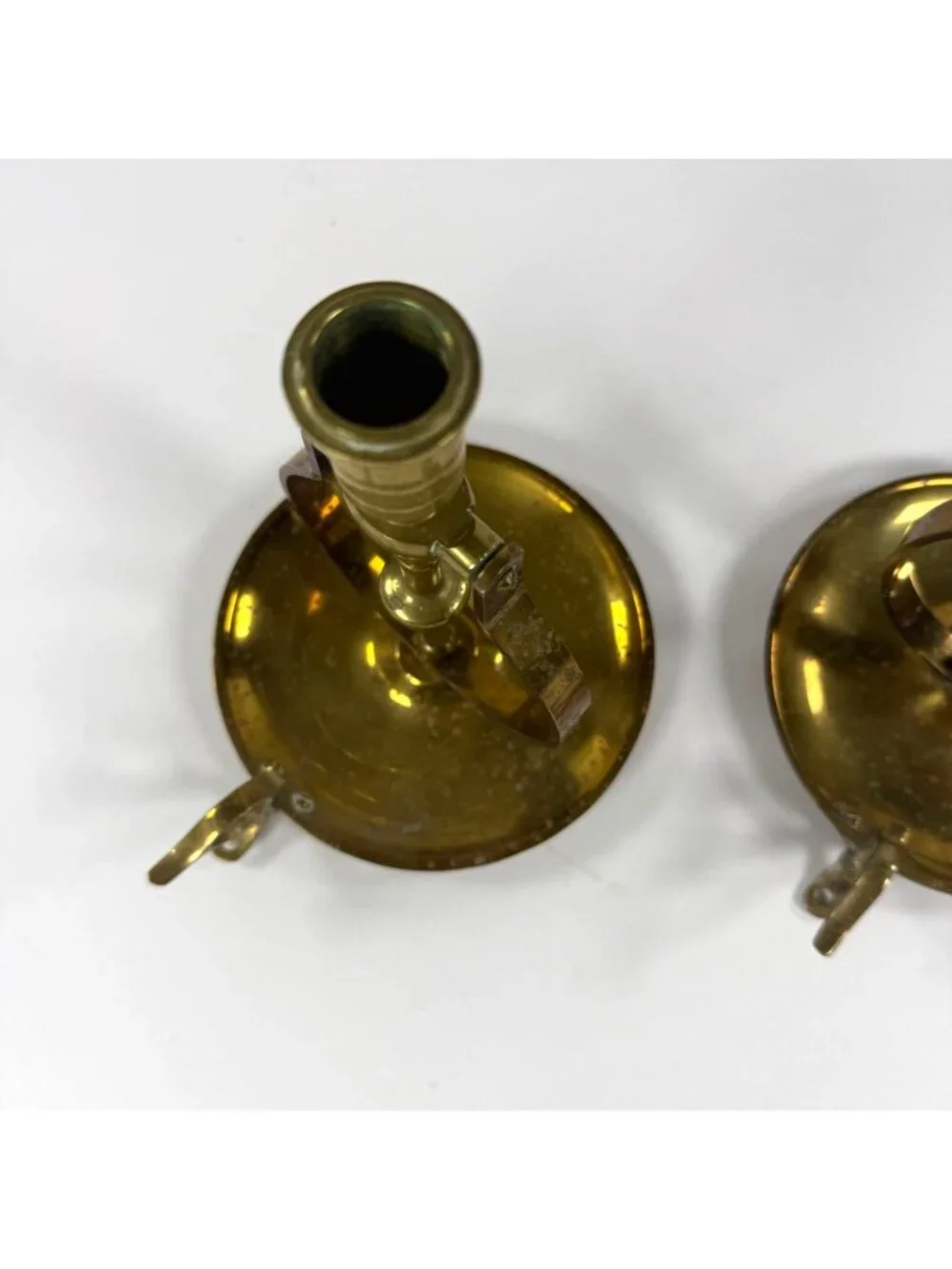 Vintage Brass Gimble Ship Candlestick Holder Swing Taper Candle